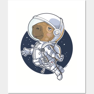 Astronaut Capybara Posters and Art